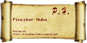 Pinczker Huba névjegykártya